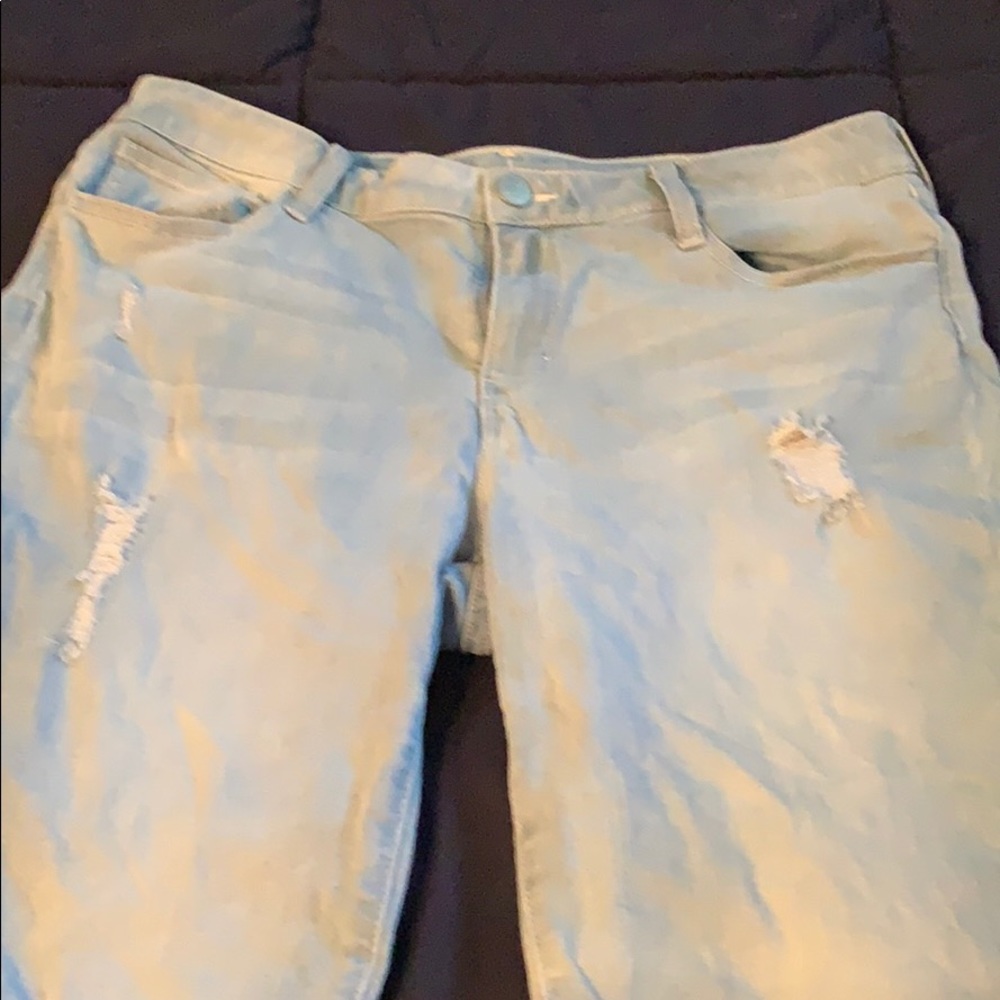 Juniors holy blue jeans